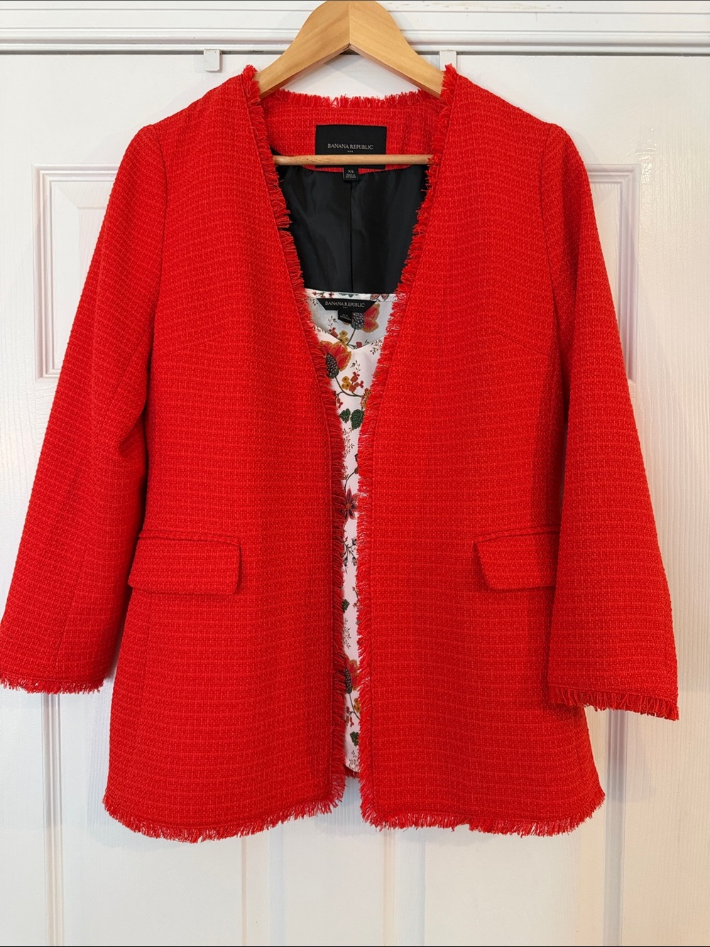 Banana Republic Open-Front Tweed Blazer